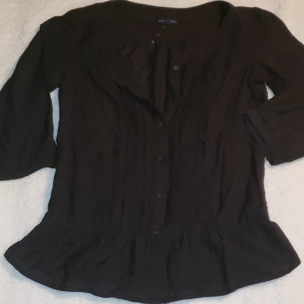 Black buttonup American eagle blouse